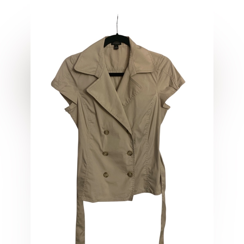 Ann Taylor Cream Short Sleeve Blouse/Top EUC 4 - Picture 3 of 6